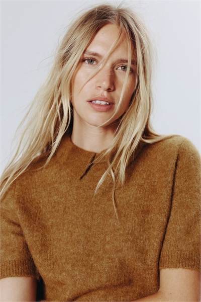 Джемпер из смеси альпаки с воротником 1306838002