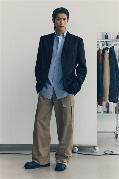 Длинный однобортный пиджак из шерсти 1304704001