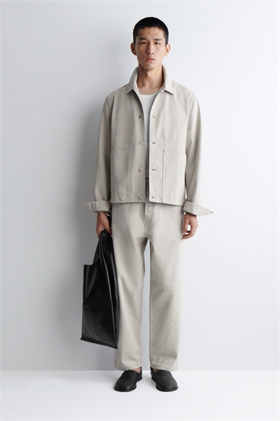 Джинсовый пиджак из полосатой ткани 1303304001