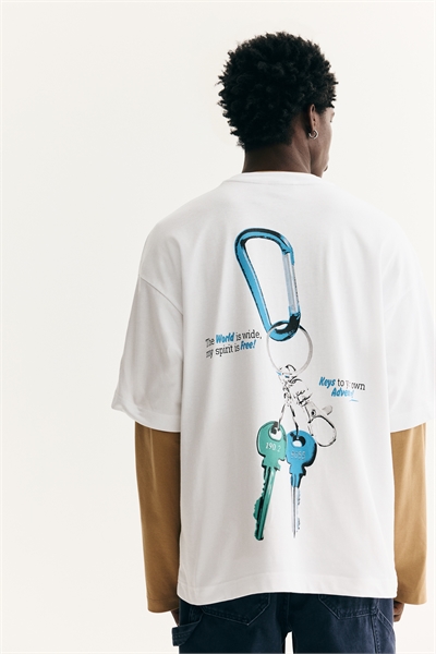 Футболка с принтом Oversized Fit артикул 1269057023