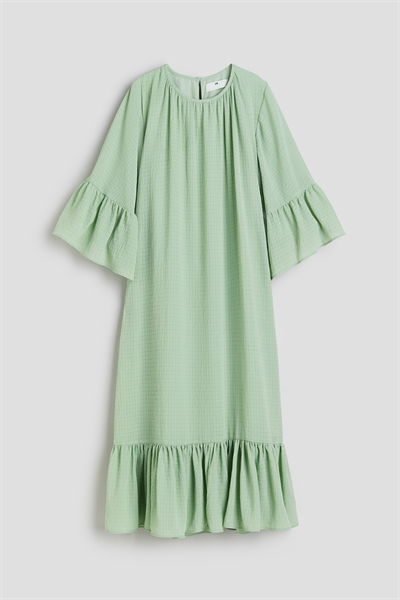 Платье-кафтан с отделкой воланами 1225603001