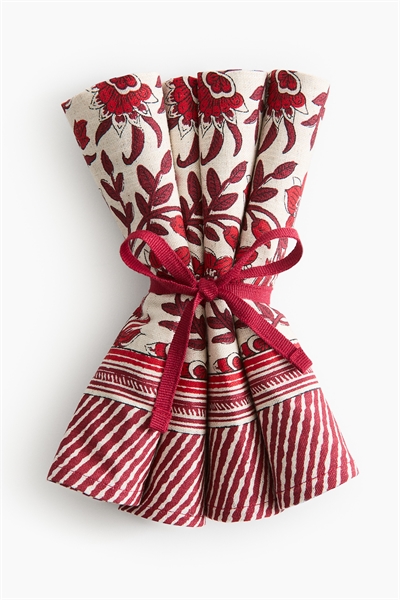 Набор из 4 салфеток с узором 1281845004