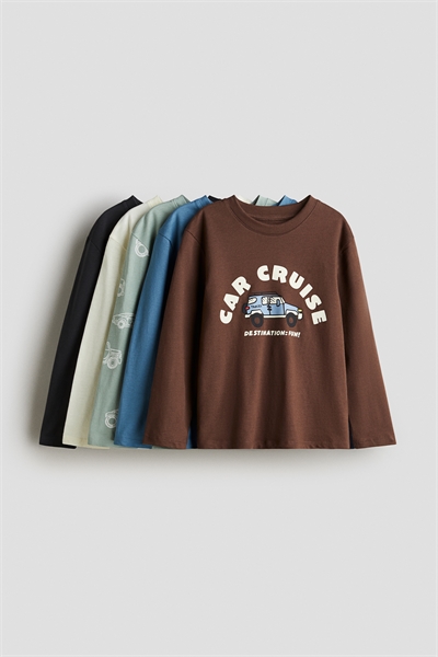 Футболки с длинными рукавами в упаковке из 5 штук 1247331005