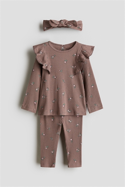 Комплект из 3 частей из принтованного трикотажа 1294673006