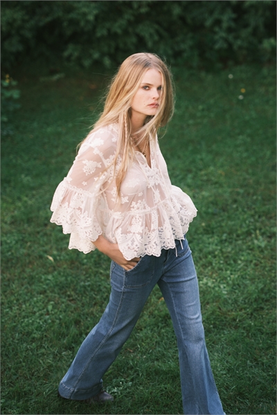 Расклешенные высокие джинсы 1306175002