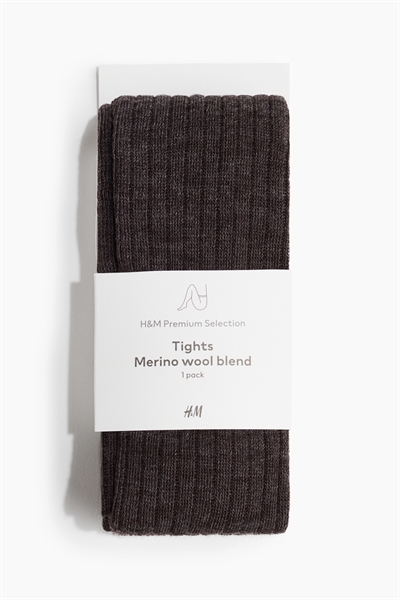 Колготки в рубчик из смеси мериносовой шерсти 1186638006