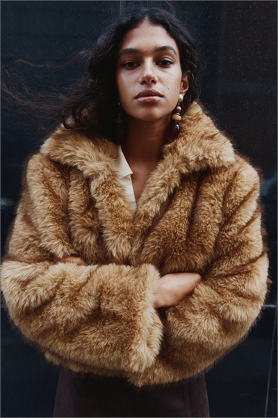 Укороченный пушистый жакет 1228430010