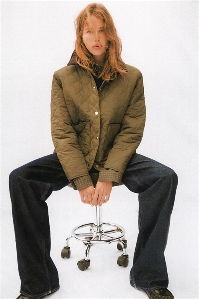 Стеганая куртка с вельветовым воротником 1282393002