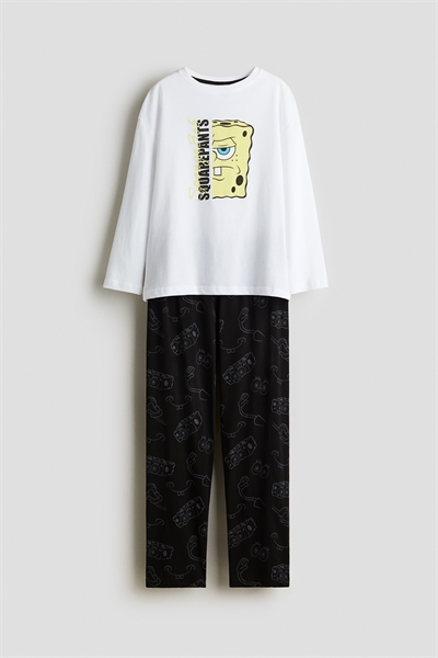 Хлопковая пижама с принтом и мотивами 1288478003