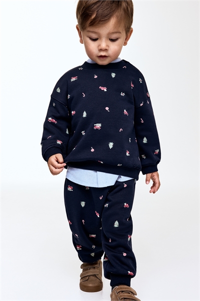 Комплект толстовок из 2 частей с набивным рисунком с начесом внутри 1292690005