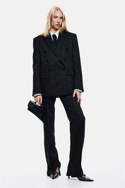 Двубортный блейзер из шерстяного бленда 1303034001