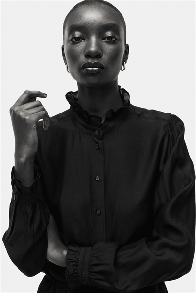 Блузка с воротником с оборкой 1305261006