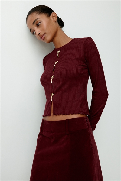 Топ с ребристыми деталями в виде бантов 1311684001