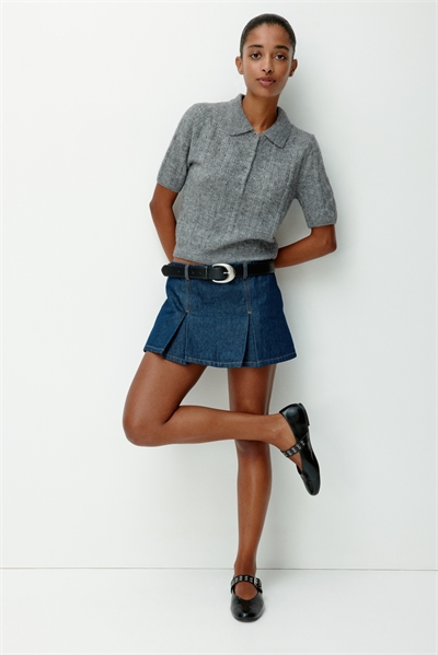 Джемпер-поло из пуантельевой вязки 1314813002