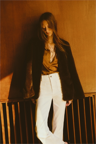 Расклешенные высокие джинсы 1310487008