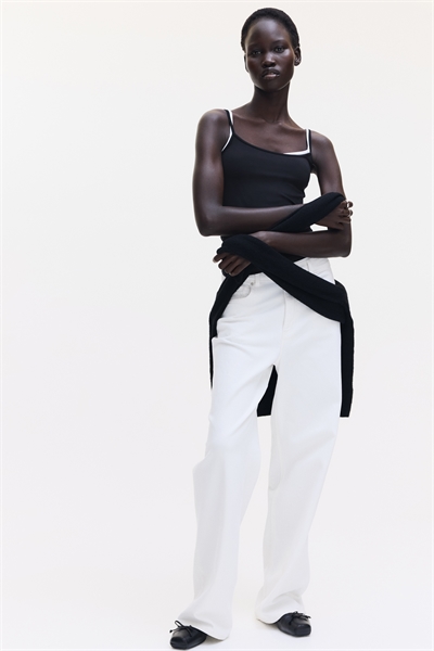 Топ на бретельках из микрофибры 1219178001