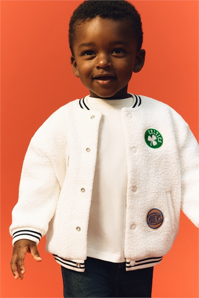 Бейсбольная куртка с декоративными заплатками 1309266001