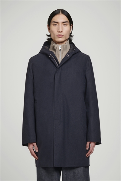 Шерстяная парка с капюшоном 1257537001