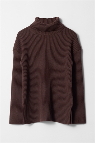 Джемпер с водолазкой из шерстяного трикотажа 1258706002