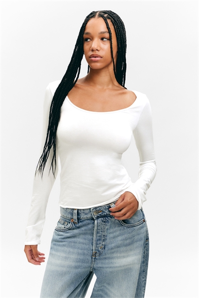 Топ с длинными рукавами облегающего кроя с вырезом "совок 1299061001