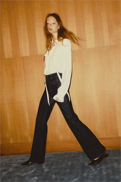 Расклешенные высокие джинсы 1295577003