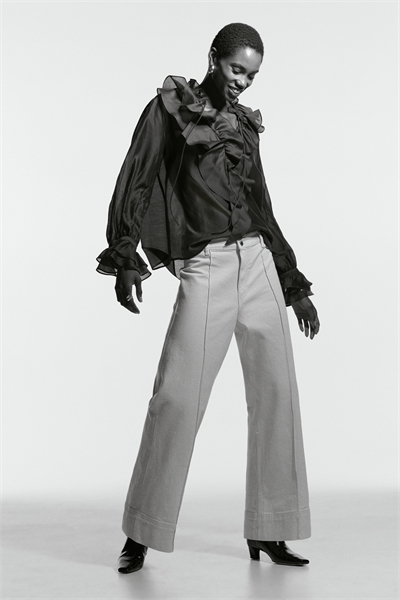 Широкие джинсы с высокой лодыжкой 1302277005