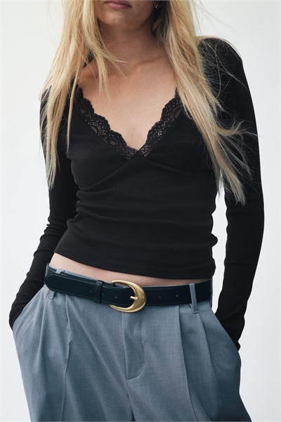 Топ с кружевной отделкой 1296050002