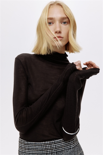 Шерстяной топ с горловиной поло 1297273002