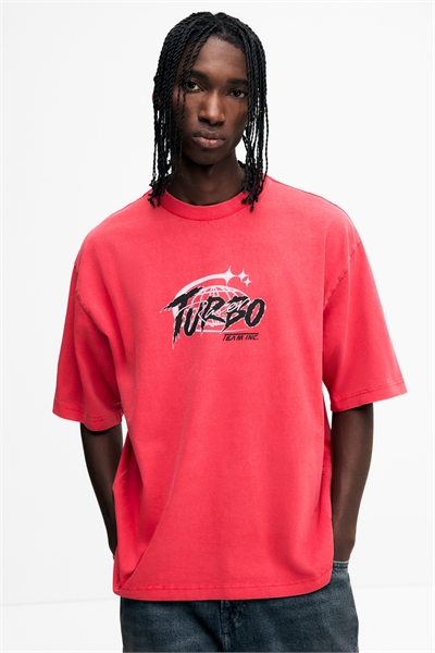 Свободная облегающая футболка с принтом 1309725001