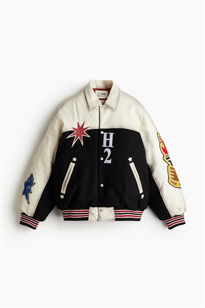 Кожаная бейсбольная куртка 1252424001