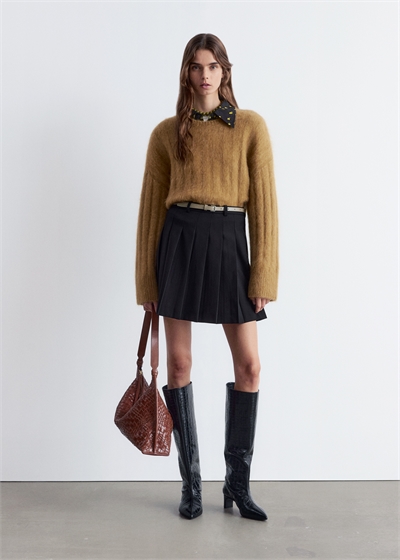 Плиссированная мини-юбка 1242878001