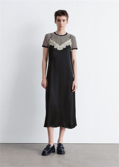 Атласное платье-слип миди 1272239002