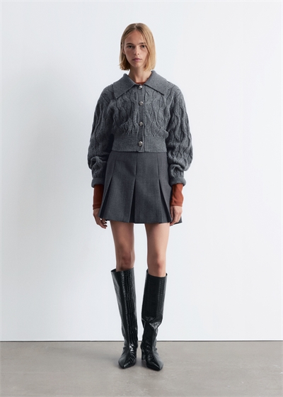 Кардиган из смеси шерсти с узором 1289927001