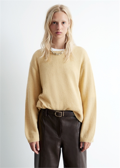 Вязаный свитер из смеси альпаки и шерсти 1269555008