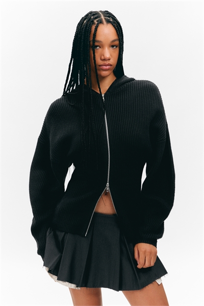 Длинная вязаная толстовка на молнии 1295344002