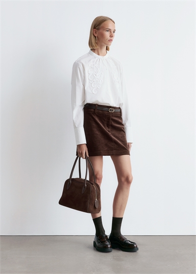 Хлопковая блузка с вышивкой 1289068001