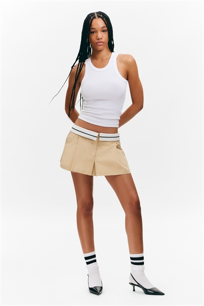 Плиссированная мини-юбка с расклешенной талией 1289837001