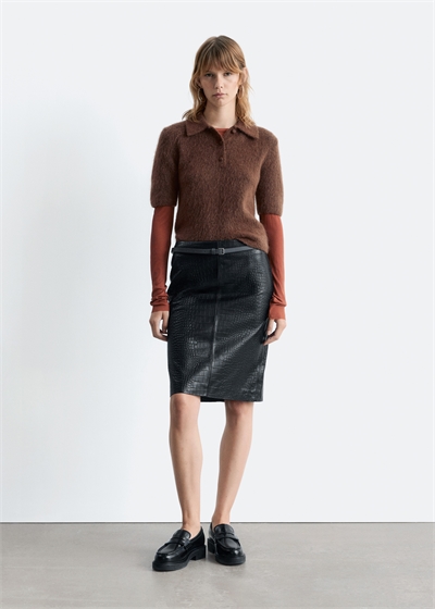 Футболка-поло из матового трикотажа 1286677003