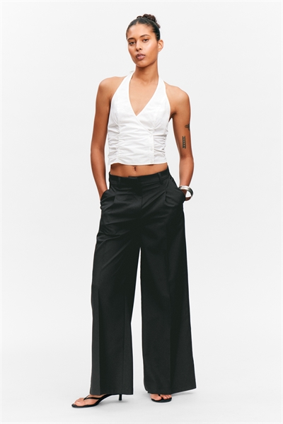 Костюмные брюки с высокой талией и широкими штанинами 1296223002