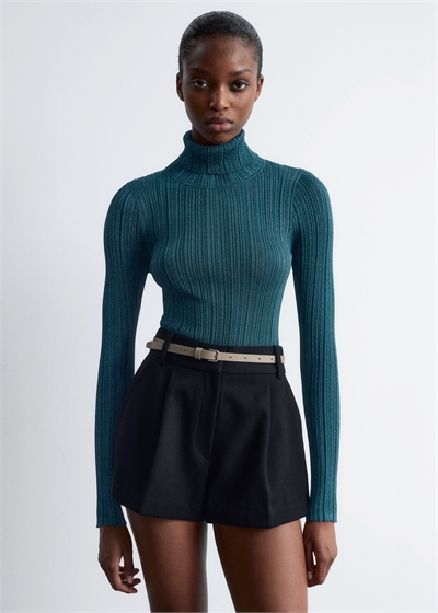 Водолазка из люрекса с ребристой вязкой 1289317001