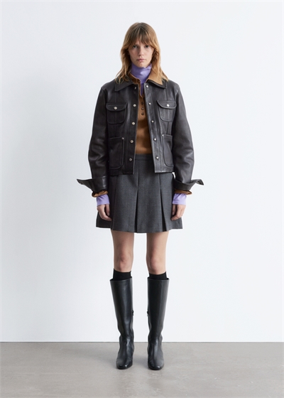 Плиссированная мини-юбка в елочку 1206520003