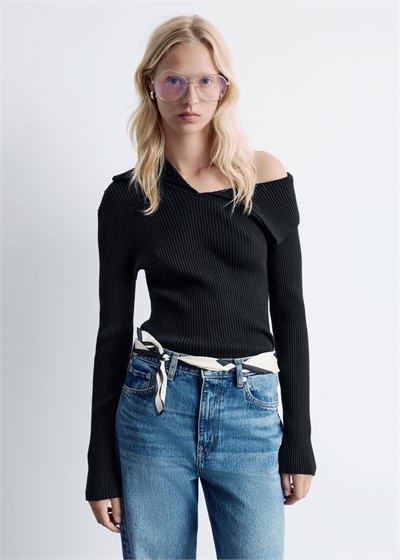 Трикотажный топ с плечами 1294354001