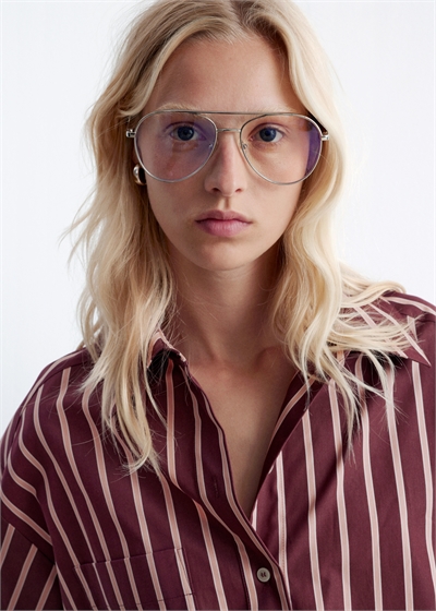 Солнцезащитные очки в тонкой оправе "Авиатор 1295450001