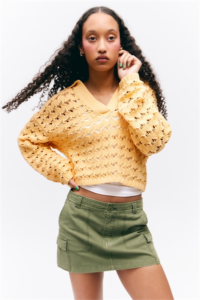 Свободный свитер открытой вязки 1267279003