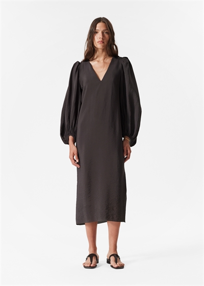 Платье-миди с пышными рукавами и V-образным вырезом 1277560001