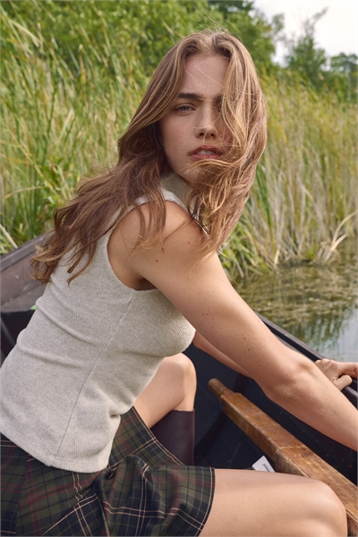 Топ трикотажный в рубчик 1305099003