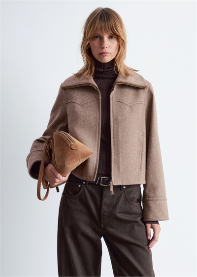 Обрезанный шерстяной пиджак 1289064001