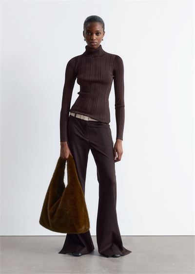 Водолазка из люрекса с ребристой вязкой 1289317004