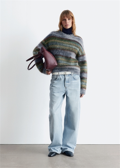 Вязаный свитер в полоску 1289316003