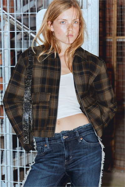 Обрезанный боксерский жакет на молнии 1292080002